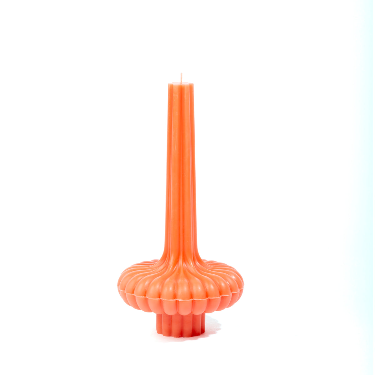 Vela Genie baixa cor de laranja da SLOW, aroma de figo, em cera natural vertida à mão