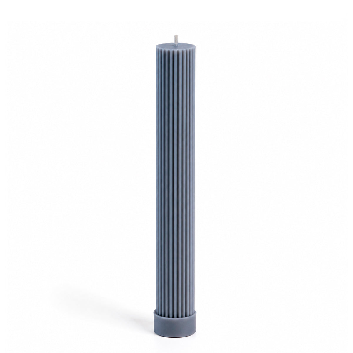 Vela castical decorativa azul com aroma de incenso, da SLOW, raiada, vertida à mão