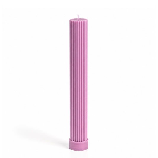 Vela castical decorativa rosa com aroma de jasmim, da SLOW, raiada, vertida à mão
