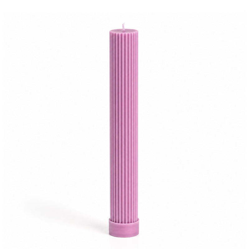 Vela castical decorativa rosa com aroma de jasmim, da SLOW, raiada, vertida à mão